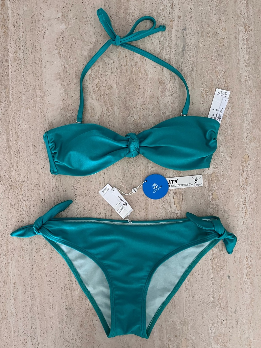 Knotted Bikini Set in Jade Green